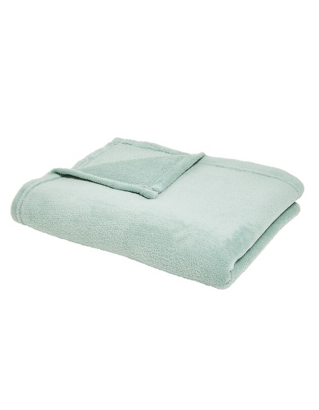 Plaid polaire toucher peluche (céladon)