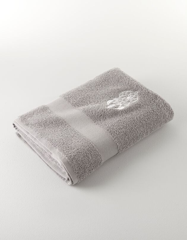 Éponge coton broderie attrape rêves - 420g/m² (gris)