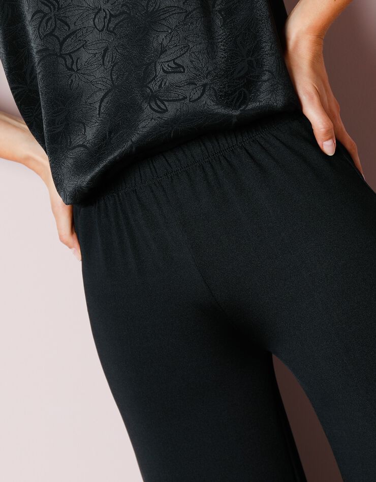 Pantalon large maille extensible  (noir)