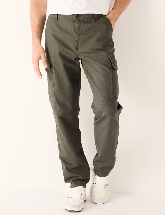 Pantalon battle en toile coton (kaki)