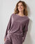 Pyjama pantalon en velours c&ocirc;tel&eacute;, coupe large manches longues (taupe)