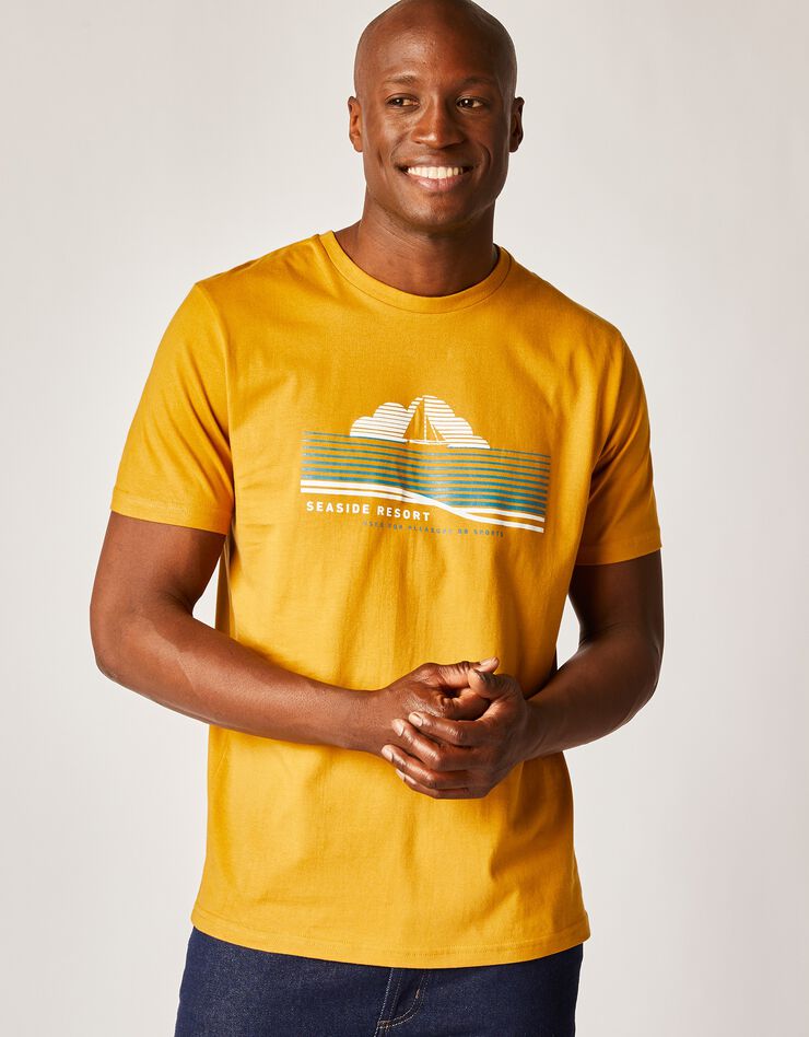 Tee-shirt imprimé manches courtes (jaune) Tee-shirt imprimé manches courtes (jaune)