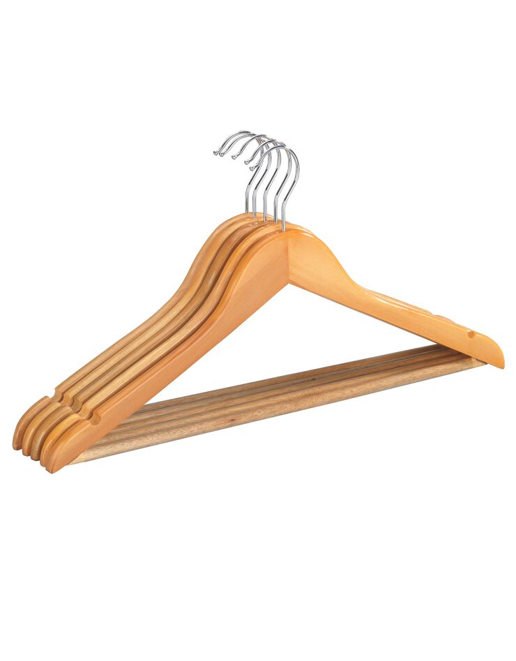 Lot de 5 cintres galbés en bois naturel (bois)
