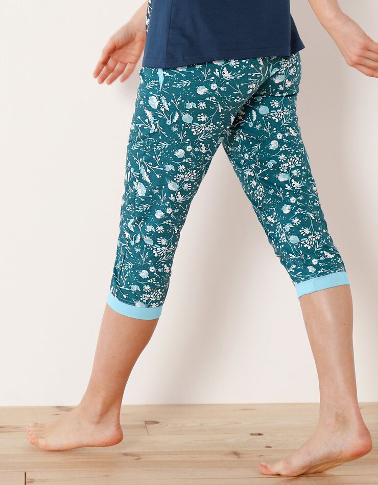 Pantacourt de pyjama – fleuri émeraude (émeraude) Pantacourt de pyjama – fleuri émeraude (émeraude)