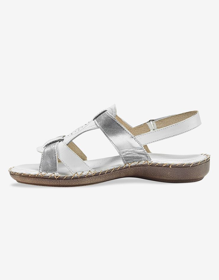Sandales bicolores en cuir extra souple (blanc) Sandales bicolores en cuir extra souple (blanc)