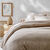 Linge de lit uni en triple gaze de coton (sable)