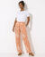 Pantalon large fluide, imprimé bicolore (mandarine / beige)