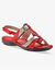 Sandales cuir bicolore extra souple (rouge)