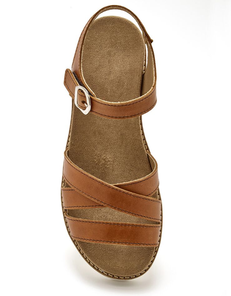 Sandales cuir brides croisées (marron) Sandales cuir brides croisées (marron)
