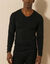 T-shirt sous-v&ecirc;tement homme col V manches longues chaleur mod&eacute;r&eacute;e - lot de 2 (noir)