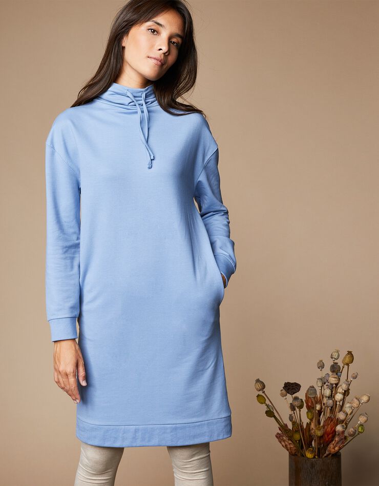 Robe molleton léger col montant (bleu grisé) Robe molleton léger col montant (bleu grisé)