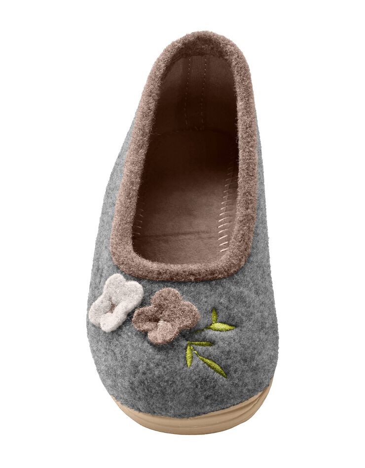 Ballerines feutrine avec fleur appliquée (gris chiné) Ballerines feutrine avec fleur appliquée (gris chiné)