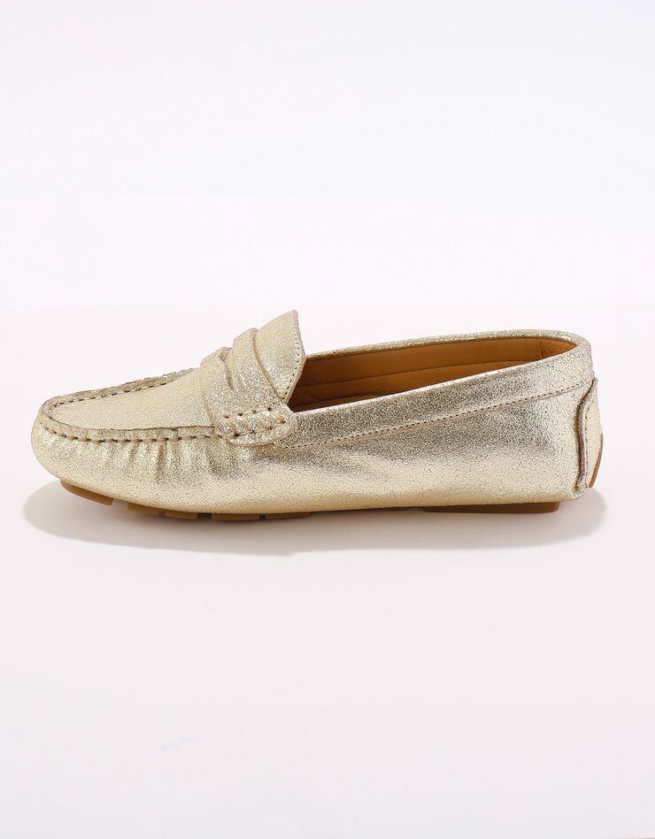 Mocassins en cuir lisse - argenté (doré)