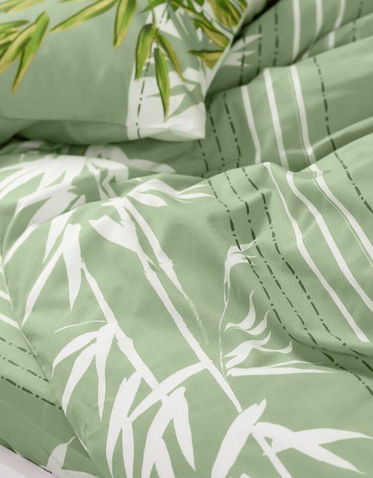 Linge de lit enfant imprimé Pandas - polycoton (vert)