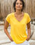 T-shirt uni macramé (jaune)