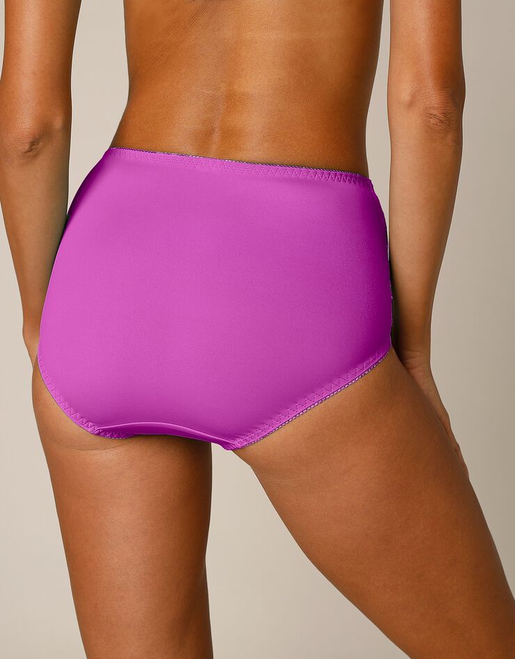 Gainette ventre plat microfibre tulle brodé Sienne - lot de 2 (lilas + iris)