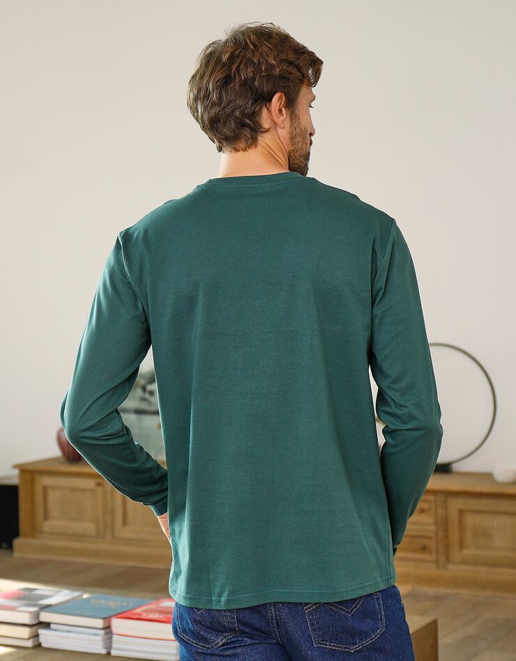 Tee-shirt col rond manches longues - lot de 3 (noir + vert + tilleul) Tee-shirt col rond manches longues - lot de 3 (noir + vert + tilleul)