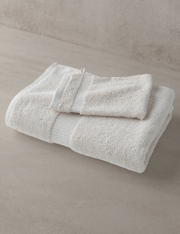 Collection serviettes de bain unies - gamme premium 640g/m&sup2; (ivoire)