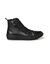 Boots en cuir grainé laçage élastiqué (noir)