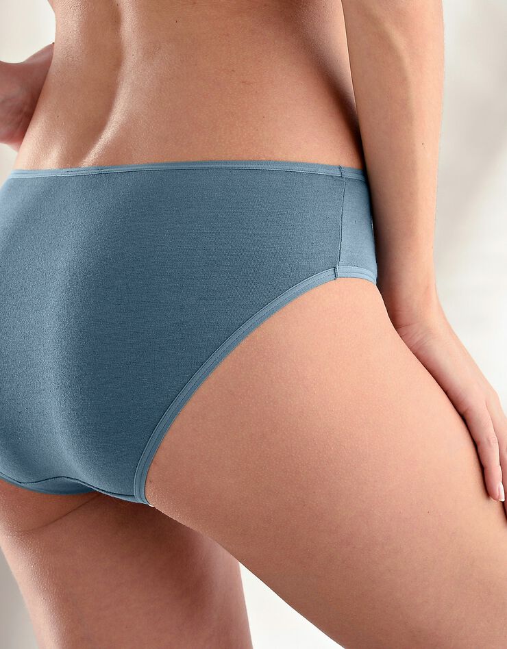 Culotte forme midi en coton extensible uni - lot de 10  (bleu / rose)