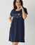 Chemise de nuit courte motif galaxie manches courtes (marine)