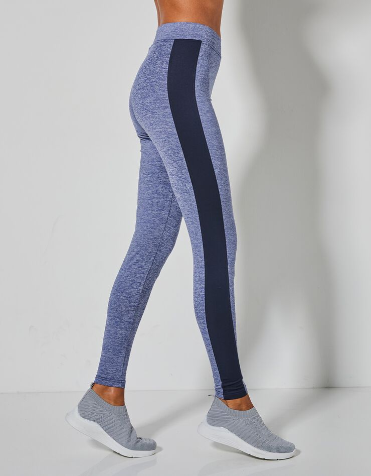 Legging chiné à bande côtés (bleu chiné / marine) Legging chiné à bande côtés (bleu chiné / marine)
