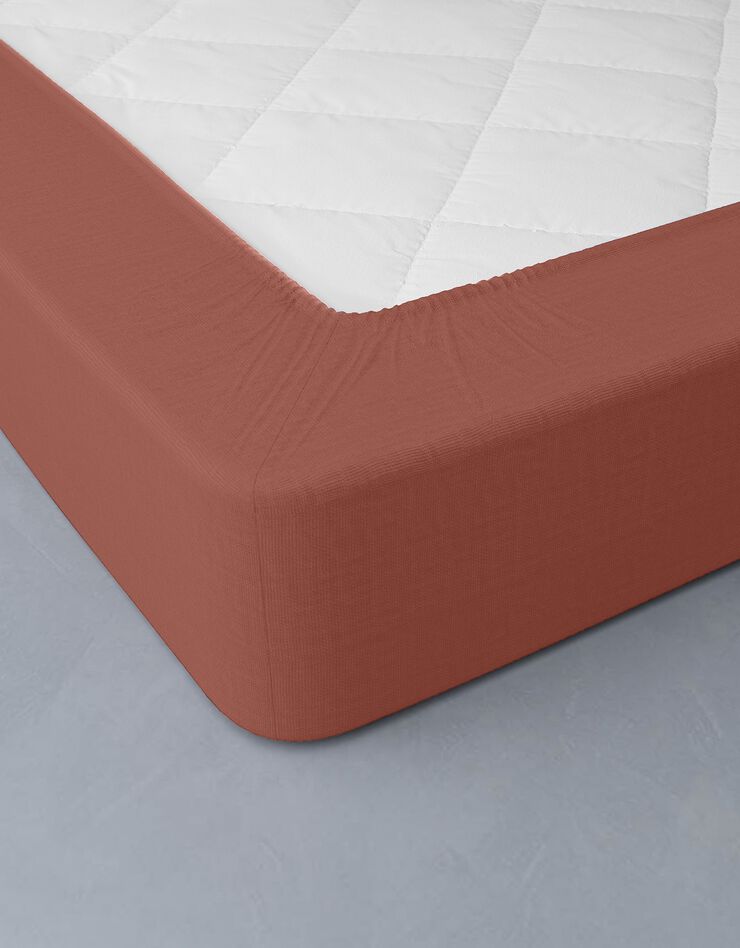Linge de lit uni lin lavé (rouille)