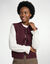 Gilet oversize &agrave; nouettes, sans manches (prune)
