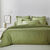 Linge de lit uni coton (vert olive)