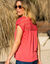 T-shirt uni macramé (corail)