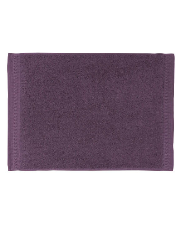 Tapis de bain &eacute;ponge liteau chevron (aubergine)