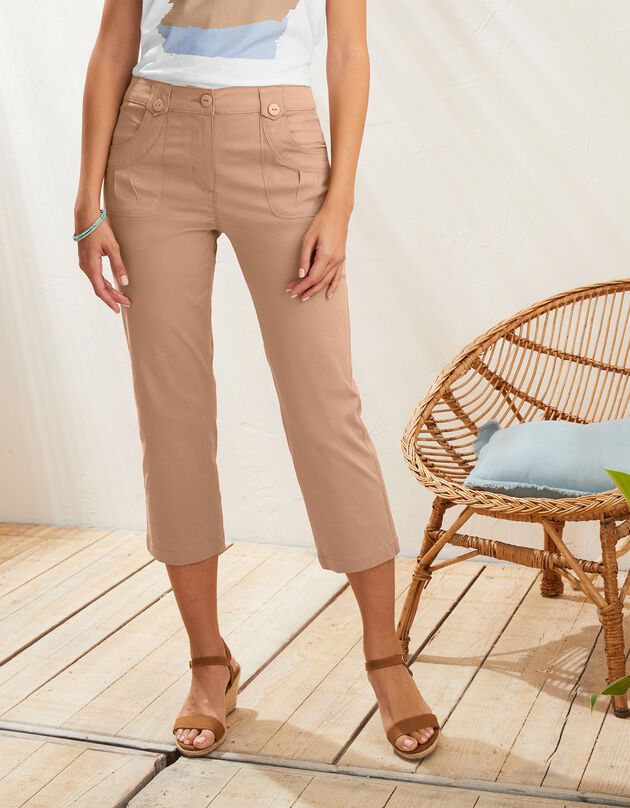 Pantacourt droit stretch (noisette)