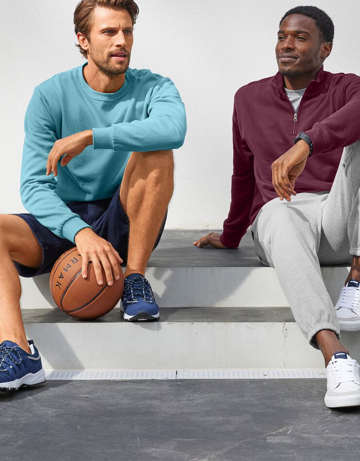 Sweat molleton col rond (bleu vert)