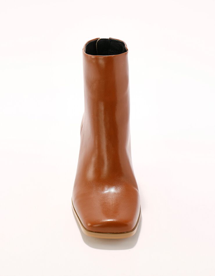 Boots à talon à bout carré (caramel) Boots à talon à bout carré (caramel)