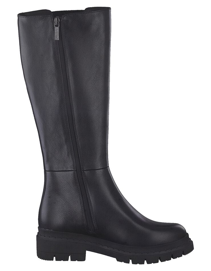 Bottes hautes cuir chunky - semelle crantée (noir) Bottes hautes cuir chunky - semelle crantée (noir)
