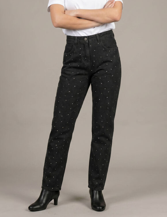 Haut Noir Avec Strass Morgan – Taille 36 Femme – Excellent état – Top Féminin