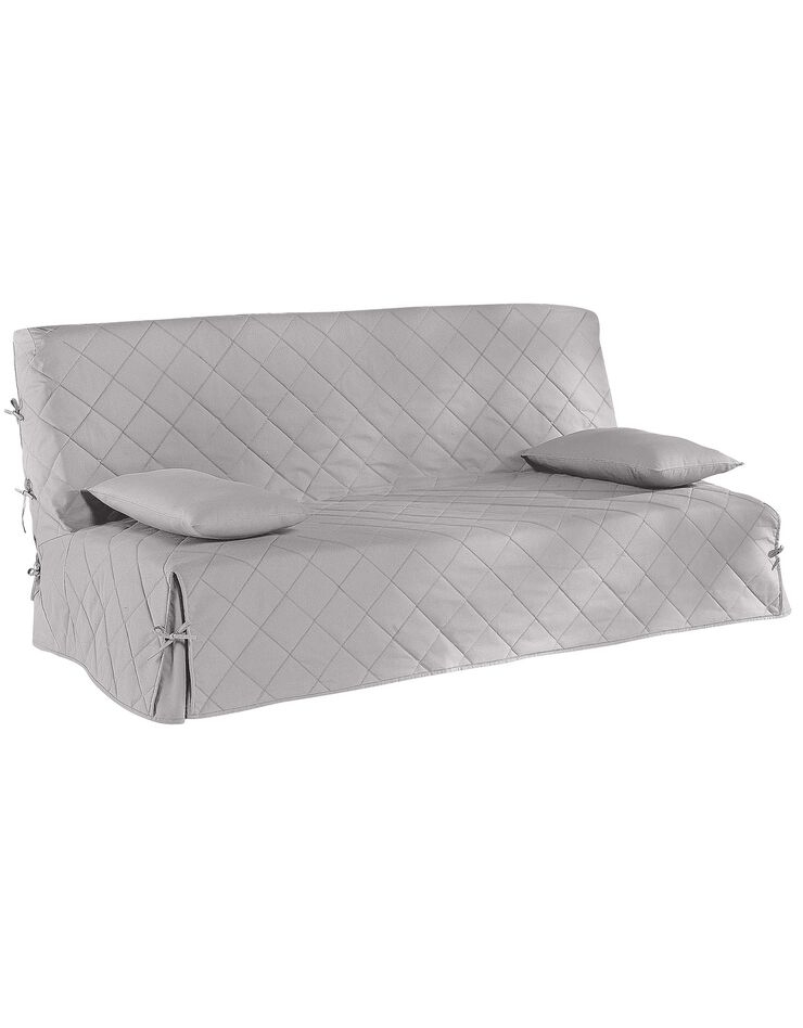 Housse clic-clac standard matelassée coton bachette uni (gris perle)