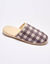 Mules silencieuses carreaux fourr&eacute;es laine (taupe)