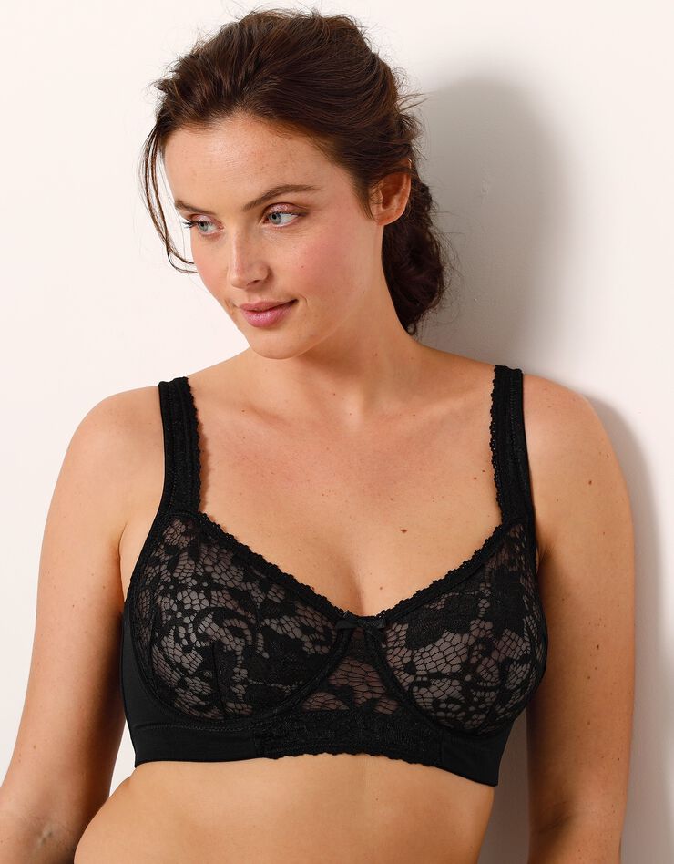 Soutien-gorge minimiseur en dentelle - avec armatures (noir) Soutien-gorge minimiseur en dentelle - avec armatures (noir)