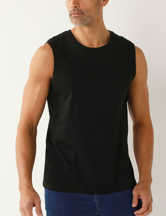 T-shirt col rond sans manches - lot de 3 (noir)