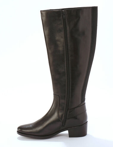Bottes Vintage 1982 Violacci Noir - Taille 39, Cuir, Talon Haut, Spécial Grand Mollet, Occasion