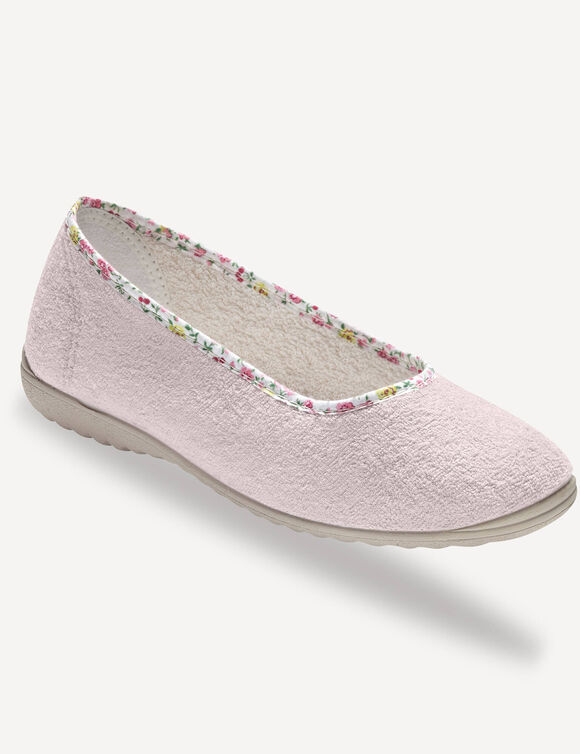 Ballerine d'intérieur éponge unie (sable)