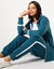 Pantalon jogging molleton bicolore (bleu canard / blanc)