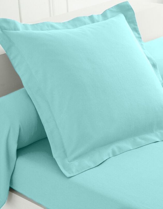 Linge de lit uni flanelle  (lagon)