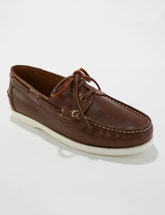 Chaussures bateau en cuir (marron)