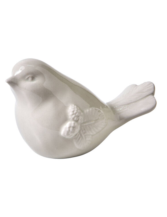 Oiseau décoratif en céramique (grège)