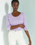 T-shirt manches 3/4 uni, coton (mauve)