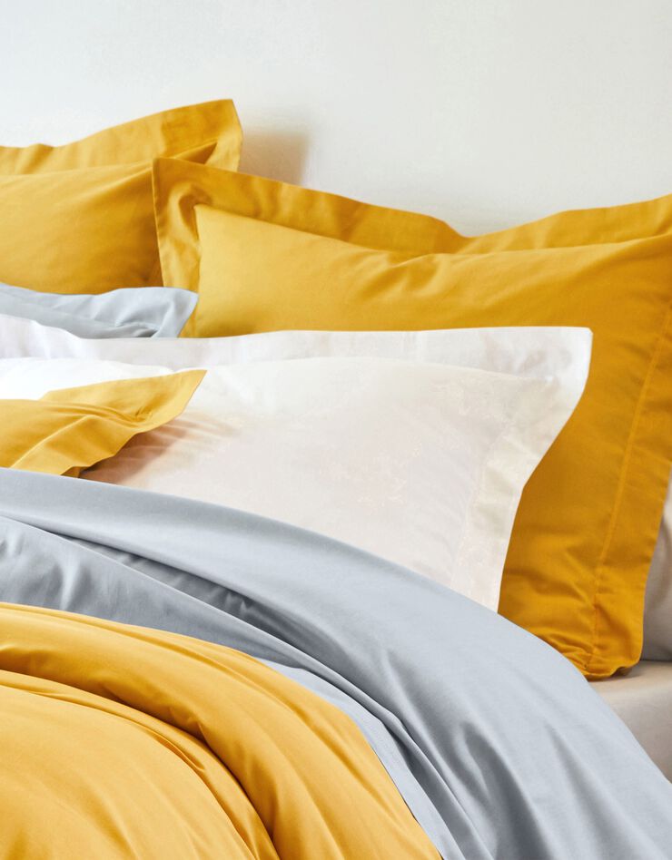 Linge de lit uni polyester-coton Colombine (gris perle)