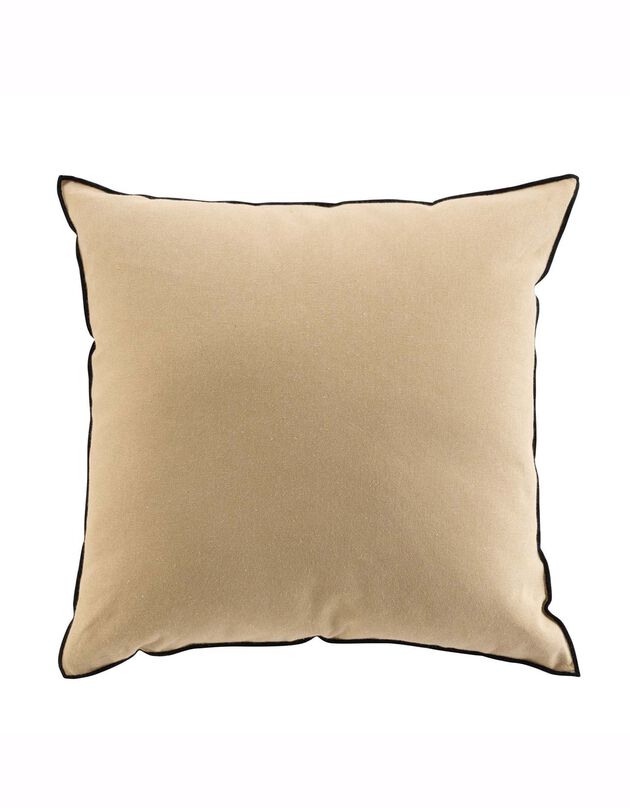 Coussin uni avec contour contrasté (beige)