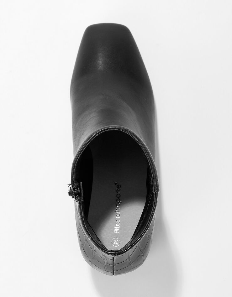 Boots bi-matière bout carré - noir (noir) Boots bi-matière bout carré - noir (noir)